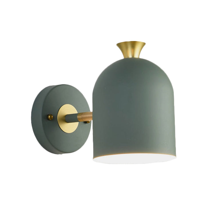 Skørter | Cup Shade Dining Room Wall Lamp Metal 1 Bulb Nordic Style Wall Lamp with Macaron Color