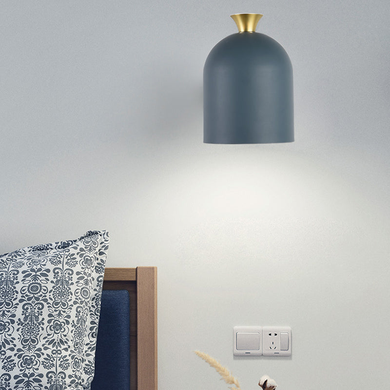 Skørter | Cup Shade Dining Room Wall Lamp Metal 1 Bulb Nordic Style Wall Lamp with Macaron Color