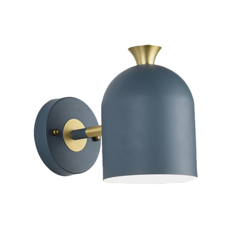 Skørter | Cup Shade Dining Room Wall Lamp Metal 1 Bulb Nordic Style Wall Lamp with Macaron Color