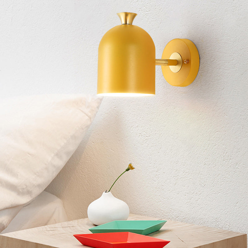 Skørter | Cup Shade Dining Room Wall Lamp Metal 1 Bulb Nordic Style Wall Lamp with Macaron Color