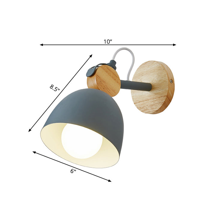 Skørter | Metallic Dome Wall Light Living Room Corner Adjustable 1 Light Nordic Style Wall Lamp