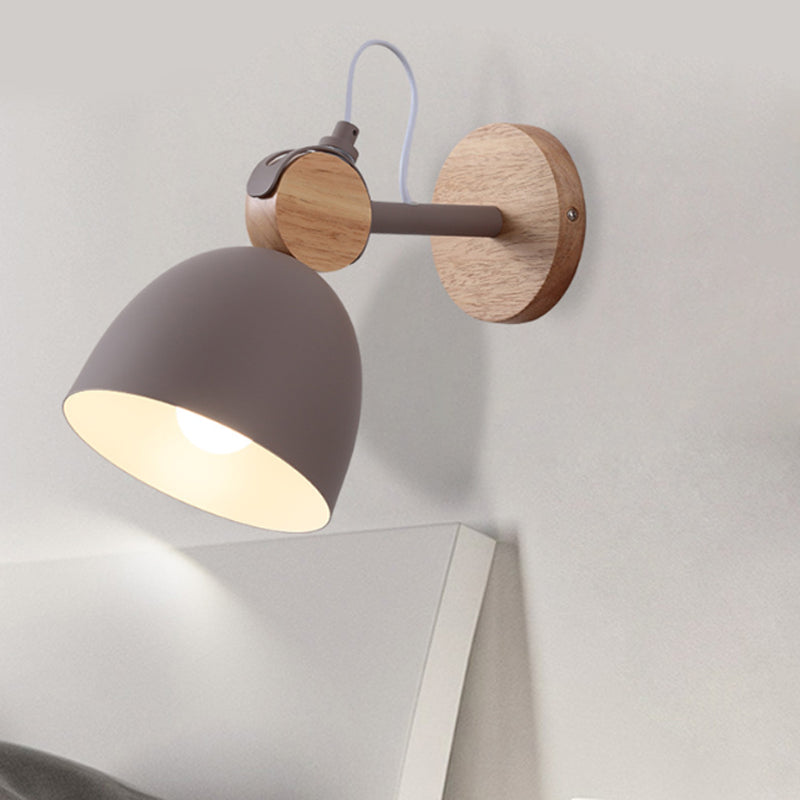 Skørter | Metallic Dome Wall Light Living Room Corner Adjustable 1 Light Nordic Style Wall Lamp