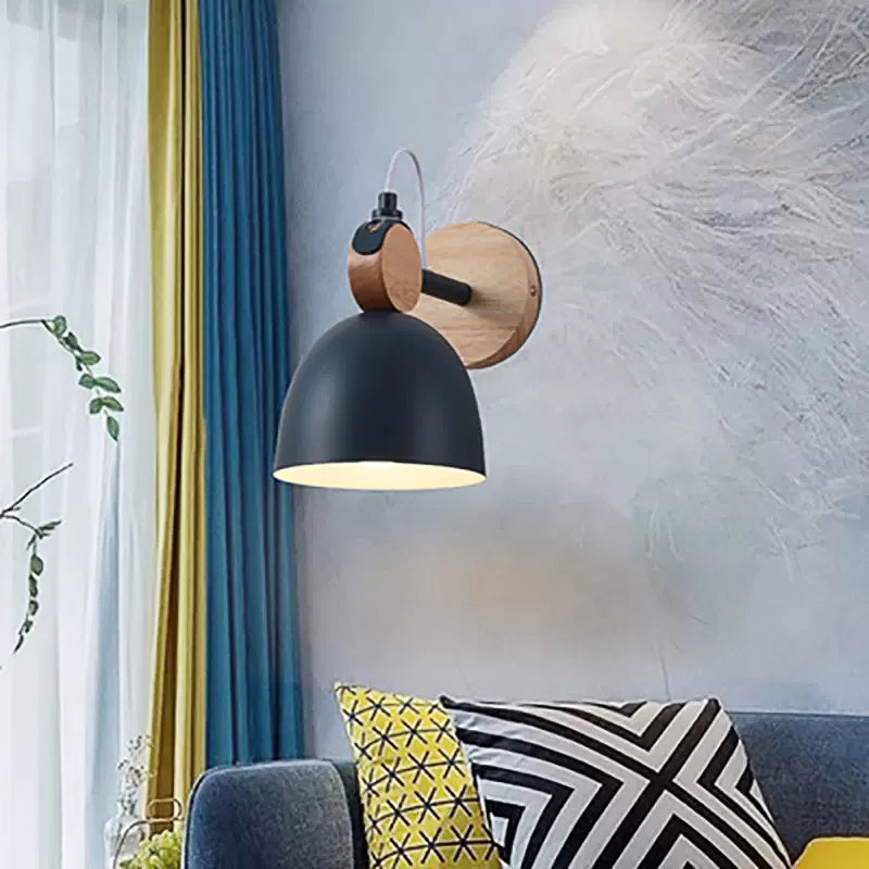 Skørter | Metallic Dome Wall Light Living Room Corner Adjustable 1 Light Nordic Style Wall Lamp