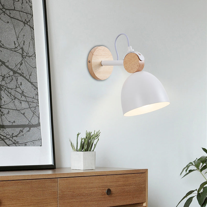 Skørter | Metallic Dome Wall Light Living Room Corner Adjustable 1 Light Nordic Style Wall Lamp