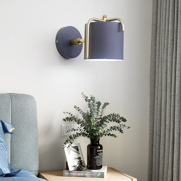 Skørter | Metal Cylinder Wall Lamp Rotatable One Lamp Macaron Loft Wall Lamp for Bedroom Mirror