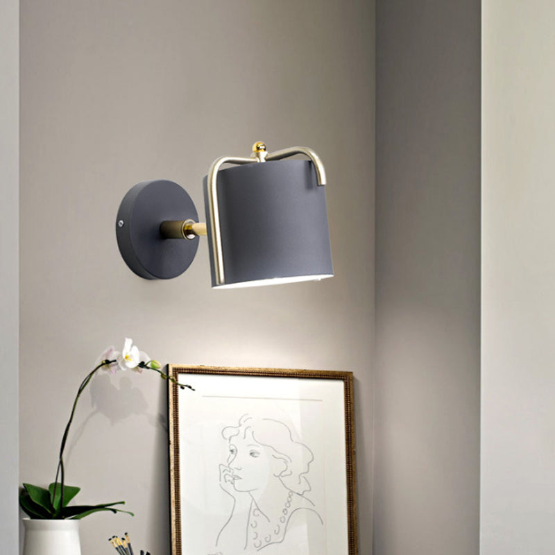 Skørter | Metal Cylinder Wall Lamp Rotatable One Lamp Macaron Loft Wall Lamp for Bedroom Mirror