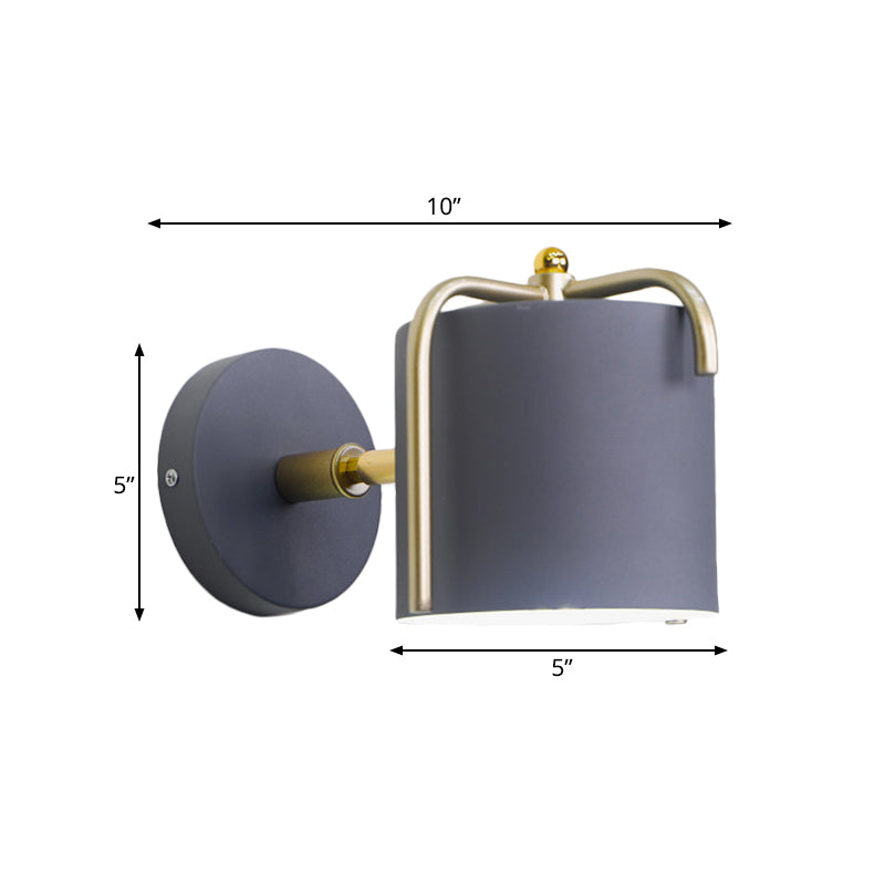 Skørter | Metal Cylinder Wall Lamp Rotatable One Lamp Macaron Loft Wall Lamp for Bedroom Mirror