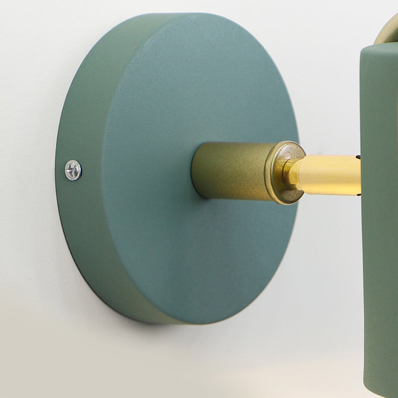 Skørter | Metal Cylinder Wall Lamp Rotatable One Lamp Macaron Loft Wall Lamp for Bedroom Mirror
