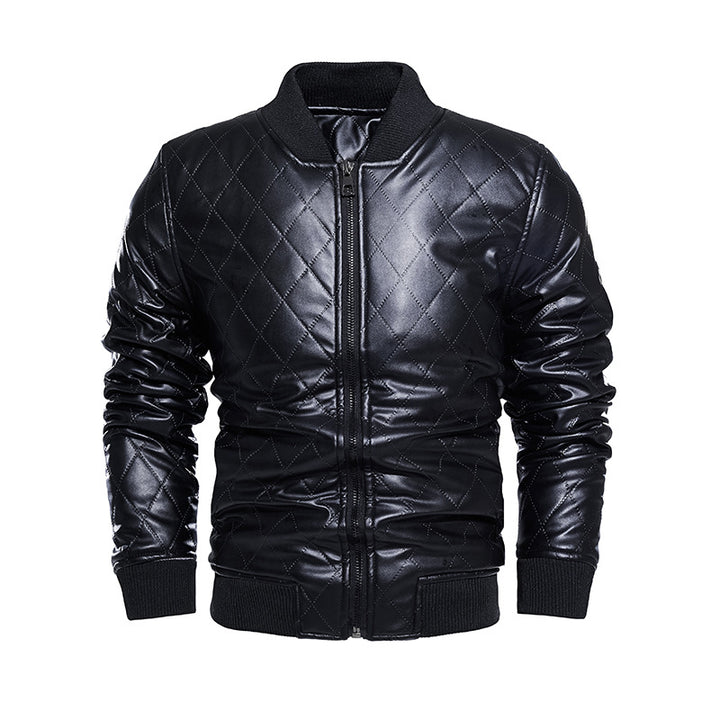 Men's quilted bomber jacket made of synthetic leather Lisslune