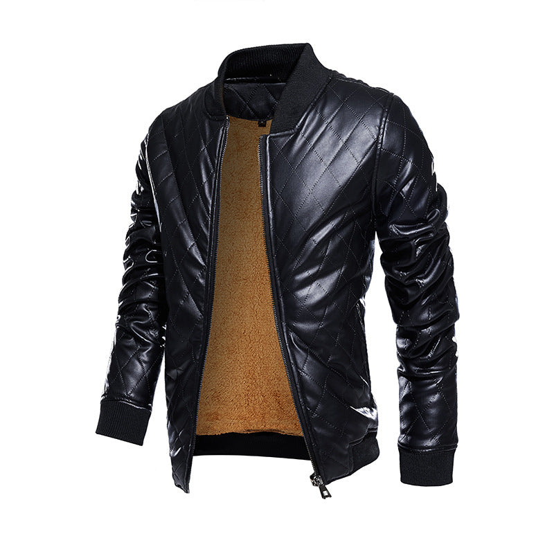 Men's quilted bomber jacket made of synthetic leather Lisslune