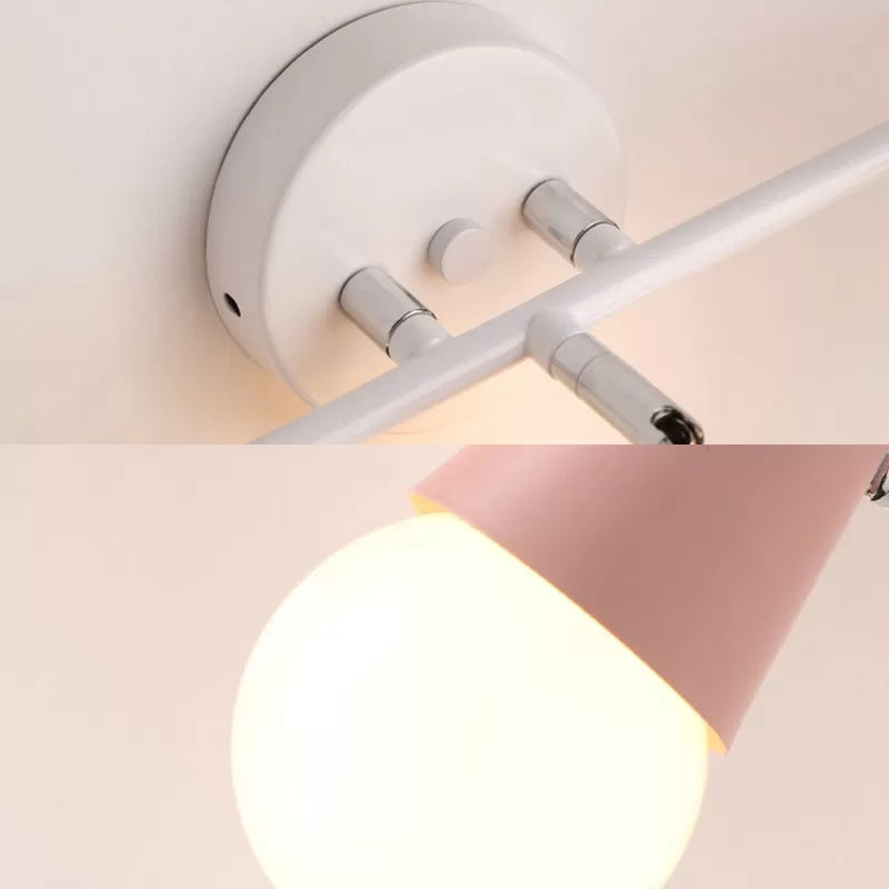 Skørter | 2 head cone wall lamp with antlers contemporary metal wall lantern for the study