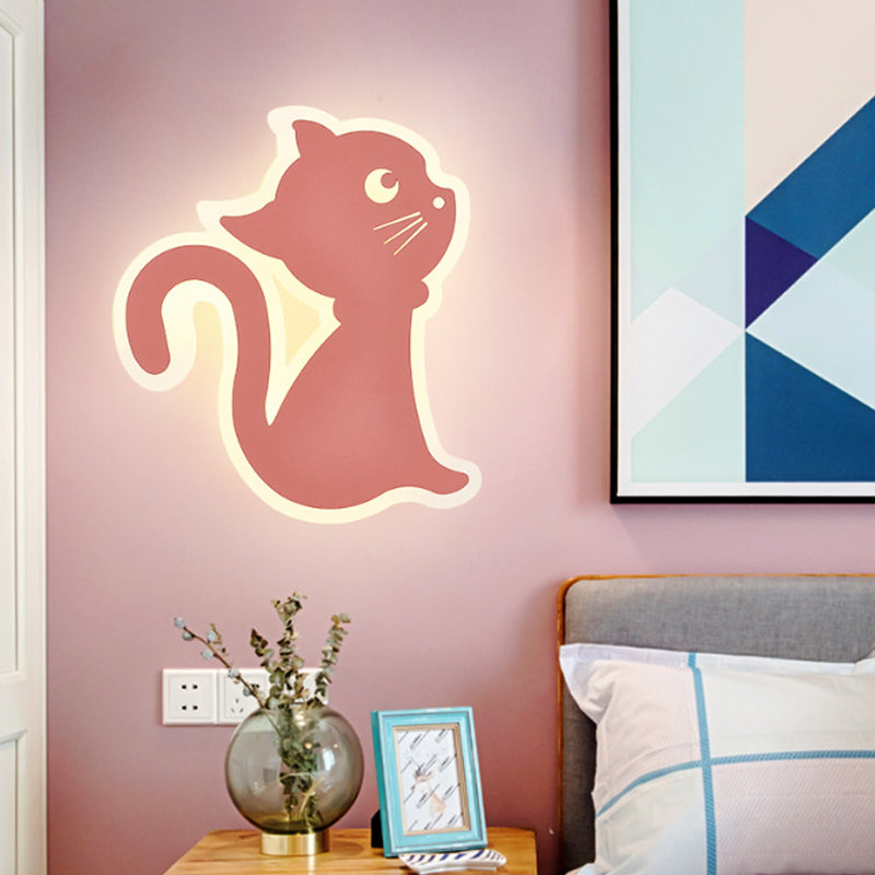 Skørter | Metal Slim Kitten Wall Lamp Animal Macaron Colorful Wall Lamp for Bedroom Kindergarten