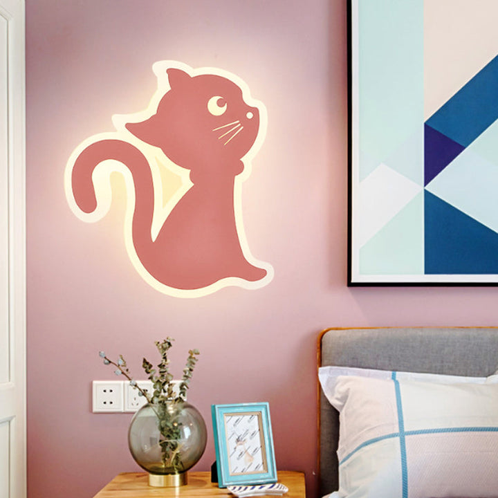 Skørter | Metal Slim Kitten Wall Lamp Animal Macaron Colorful Wall Lamp for Bedroom Kindergarten