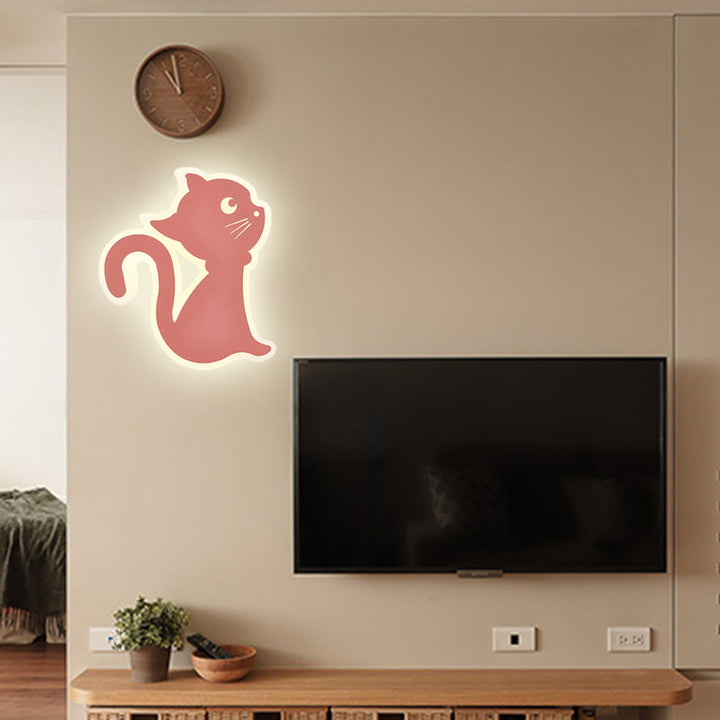 Skørter | Metal Slim Kitten Wall Lamp Animal Macaron Colorful Wall Lamp for Bedroom Kindergarten