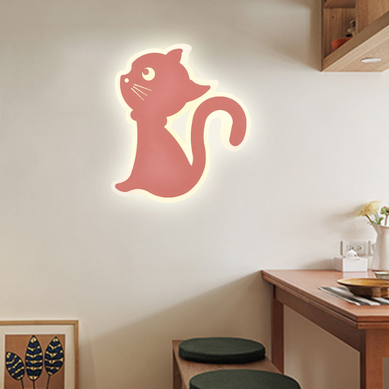 Skørter | Metal Slim Kitten Wall Lamp Animal Macaron Colorful Wall Lamp for Bedroom Kindergarten