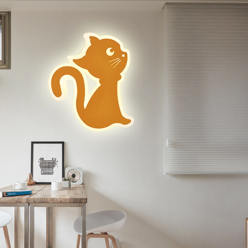 Skørter | Metal Slim Kitten Wall Lamp Animal Macaron Colorful Wall Lamp for Bedroom Kindergarten