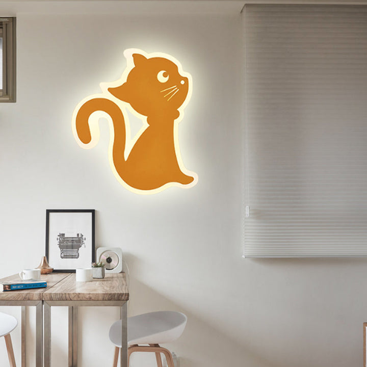 Skørter | Metal Slim Kitten Wall Lamp Animal Macaron Colorful Wall Lamp for Bedroom Kindergarten