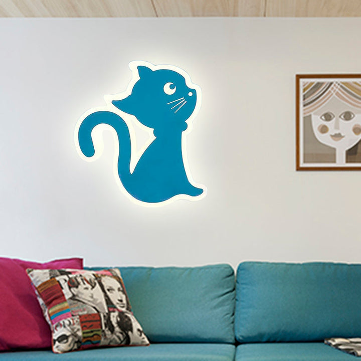 Skørter | Metal Slim Kitten Wall Lamp Animal Macaron Colorful Wall Lamp for Bedroom Kindergarten