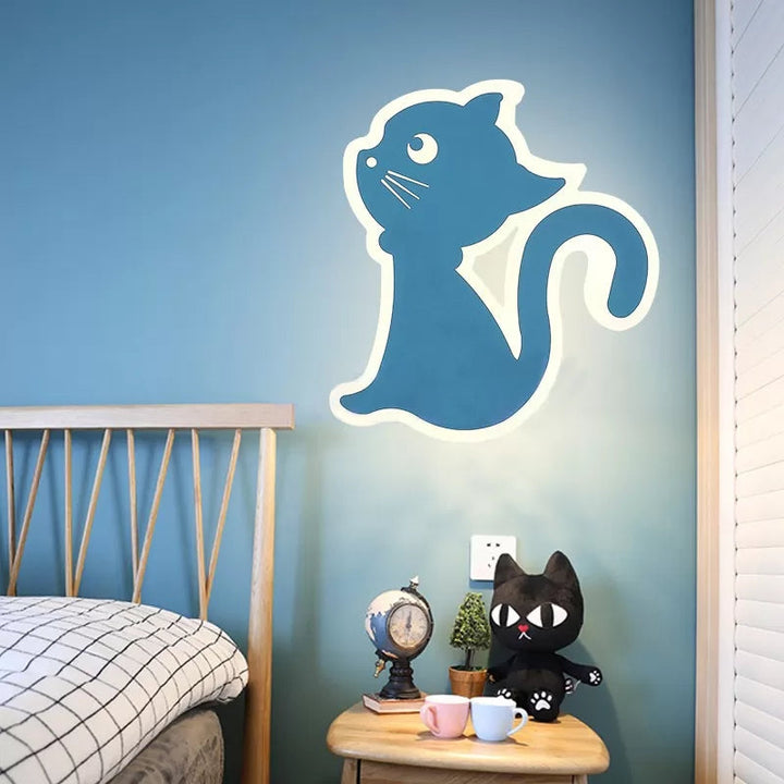 Skørter | Metal Slim Kitten Wall Lamp Animal Macaron Colorful Wall Lamp for Bedroom Kindergarten
