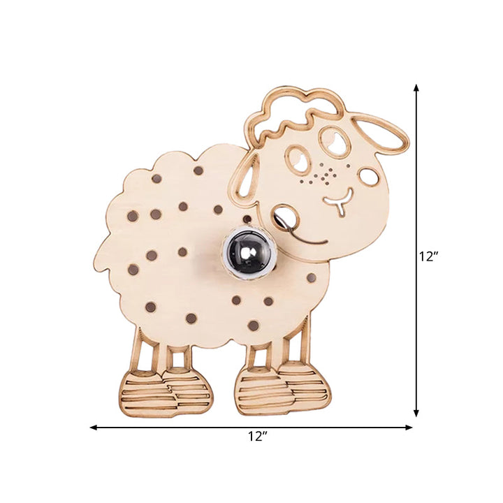 Skørter | Metal Sheep Wall Lamp Bedroom Preschool 1 Head Children Wall Light in Beige