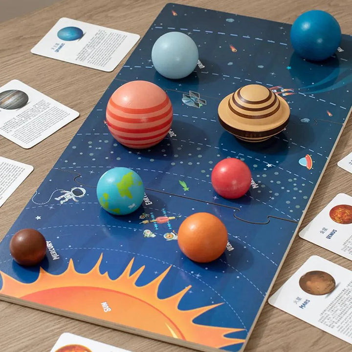 Lisslune | Galactic Discovery Wooden Puzzle Set: Solar System Adventure Set for Kids