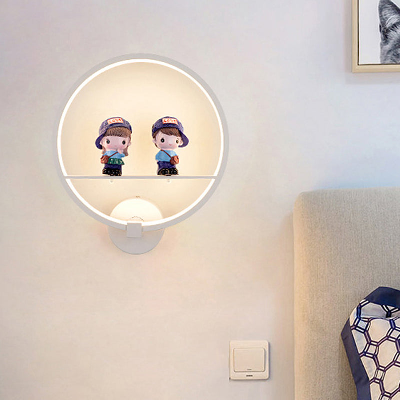 Skørter | White Ring LED Wall Lamp Contemporary Acrylic Wall Lamp for Living Room