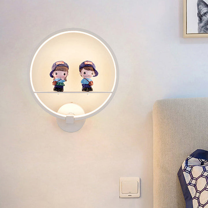 Skørter | White Ring LED Wall Lamp Contemporary Acrylic Wall Lamp for Living Room