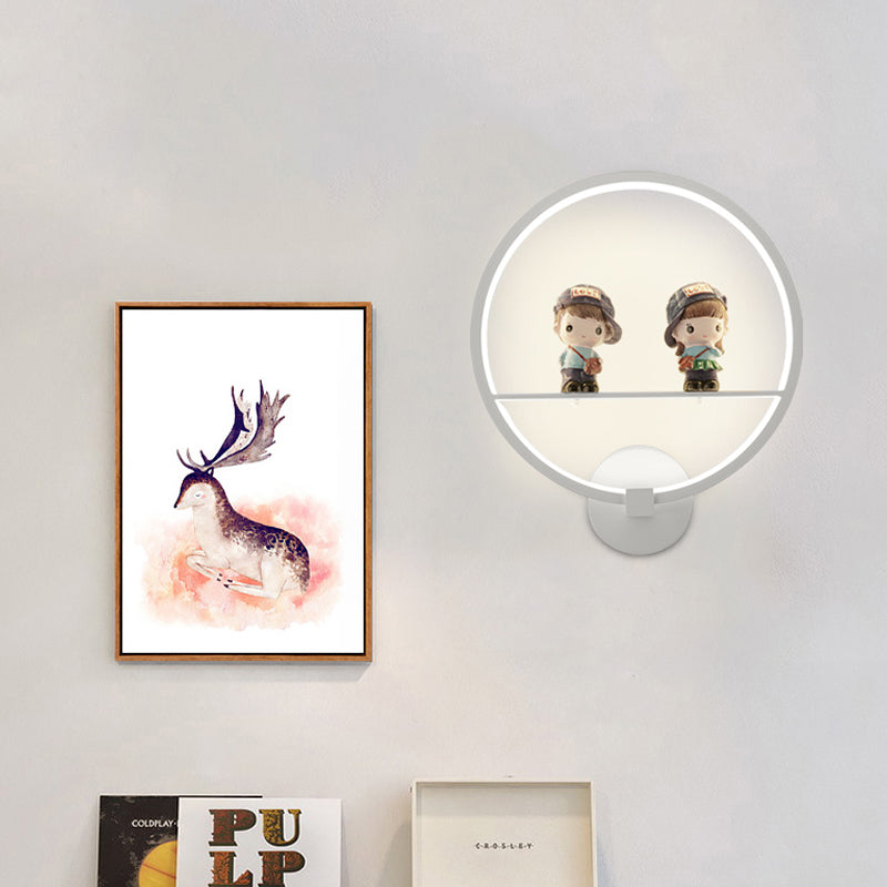 Skørter | White Ring LED Wall Lamp Contemporary Acrylic Wall Lamp for Living Room