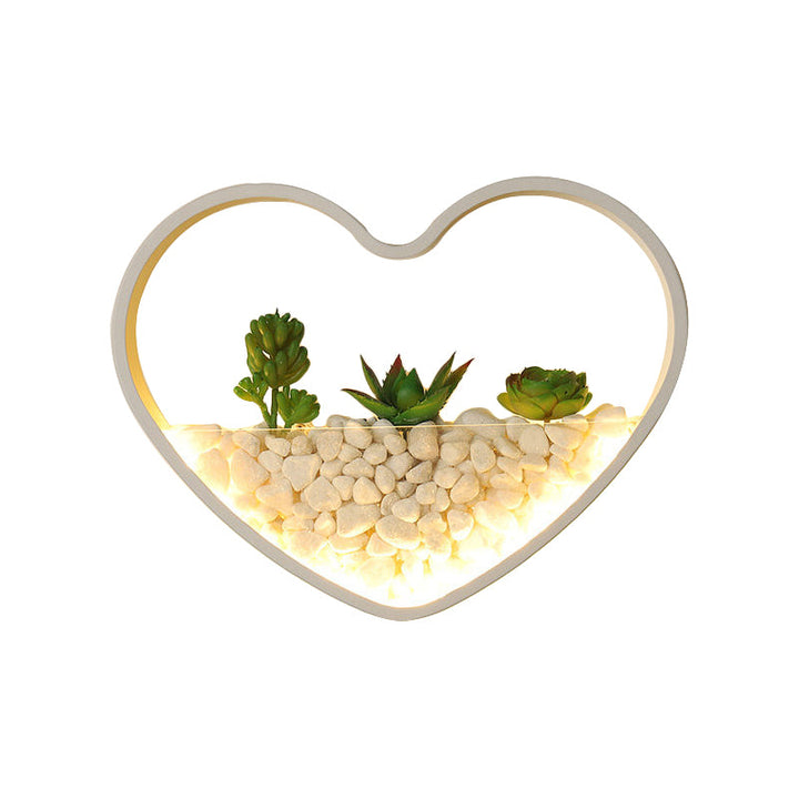 Skørter | Children's Room Artificial Succulent Wall Light Metal Stone Contemporary White Wall Lamp
