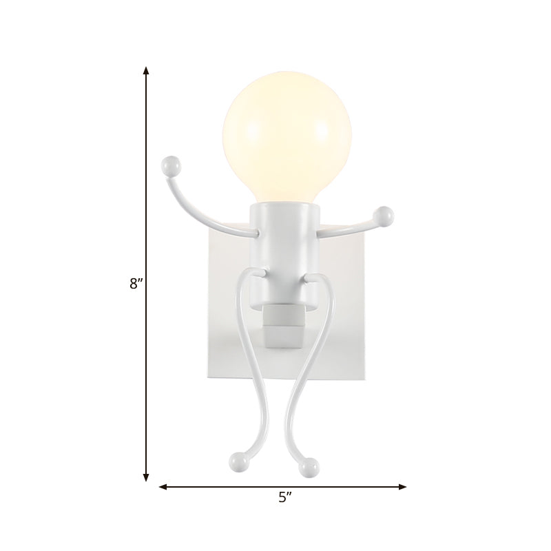 Skørter | Kids Wall Light White Robot Shape A Light Metal Wall Lamp for Staircase Foyer