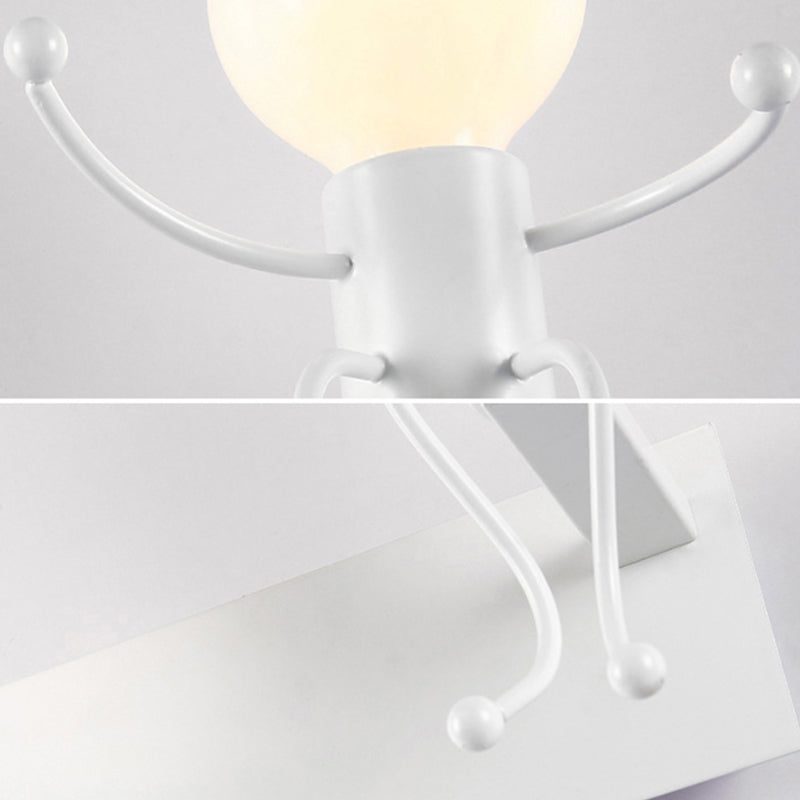 Skørter | Kids Wall Light White Robot Shape A Light Metal Wall Lamp for Staircase Foyer
