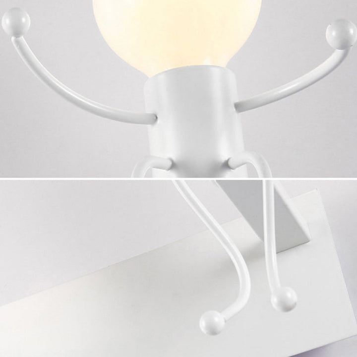 Skørter | Kids Wall Light White Robot Shape A Light Metal Wall Lamp for Staircase Foyer