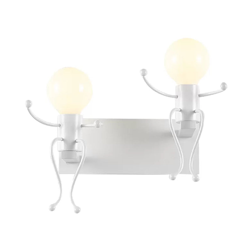 Skørter | Kids Wall Light White Robot Shape A Light Metal Wall Lamp for Staircase Foyer