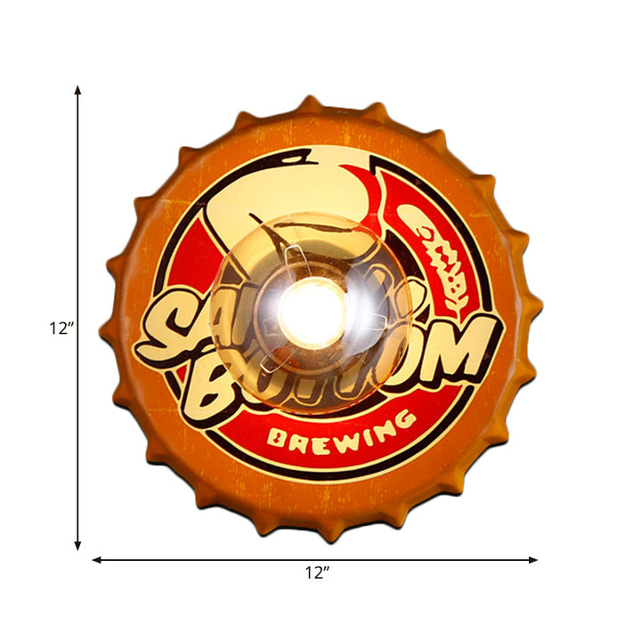 Skørter | Antique Style LED Wall Light Bottle Cap Shape Metal Wall Light for Restaurant Bar
