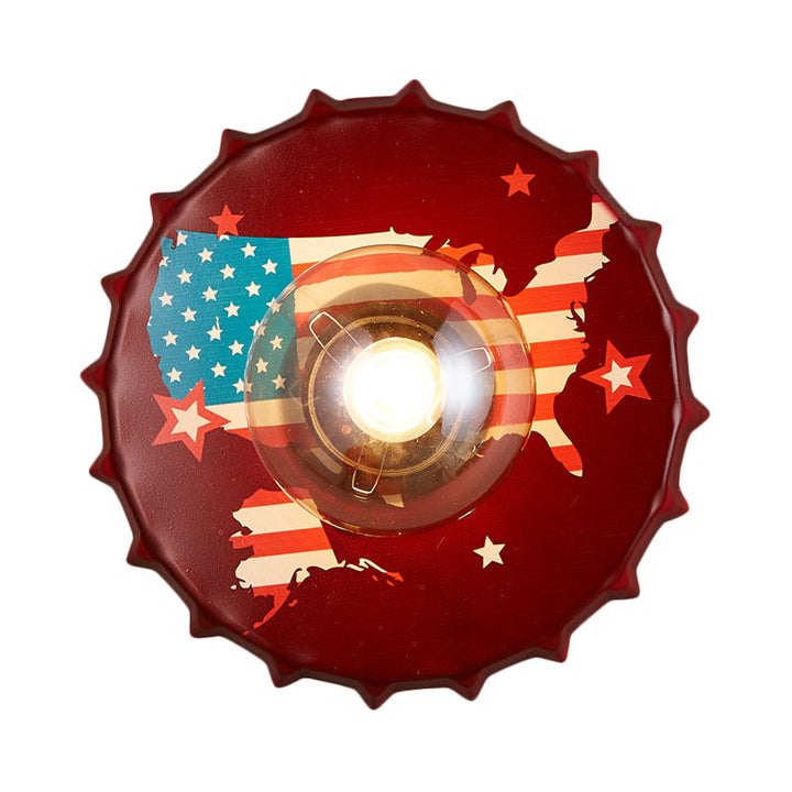Skørter | Antique Style LED Wall Light Bottle Cap Shape Metal Wall Light for Restaurant Bar