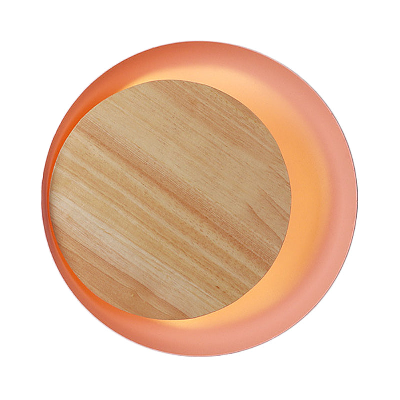 Skørter | Pink Eclipse View Wall Lamp Macaron Loft Wood LED Wall Lamp for Stairs Bathroom