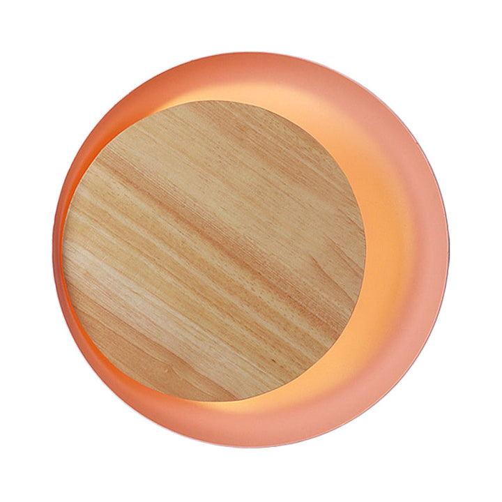 Skørter | Pink Eclipse View Wall Lamp Macaron Loft Wood LED Wall Lamp for Stairs Bathroom