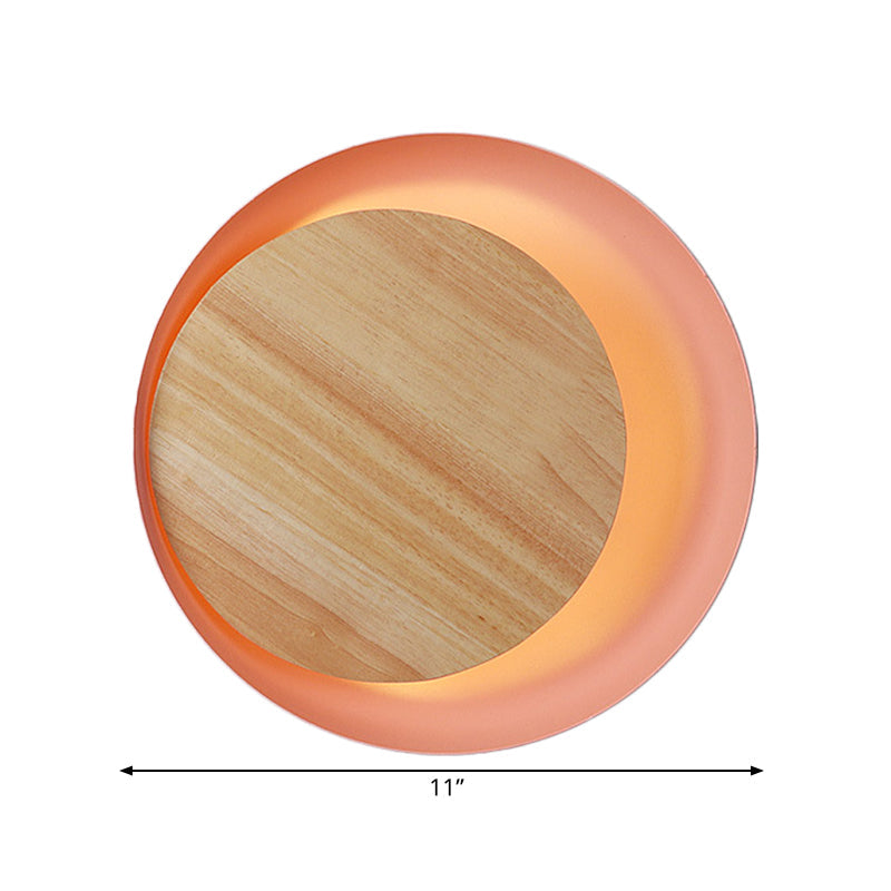 Skørter | Pink Eclipse View Wall Lamp Macaron Loft Wood LED Wall Lamp for Stairs Bathroom