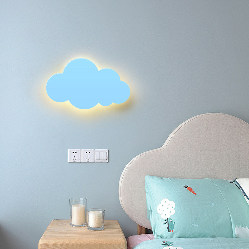 Skørter | Macaron Style Cloud Wall Light Metal Accent LED Wall Light for Children's Room