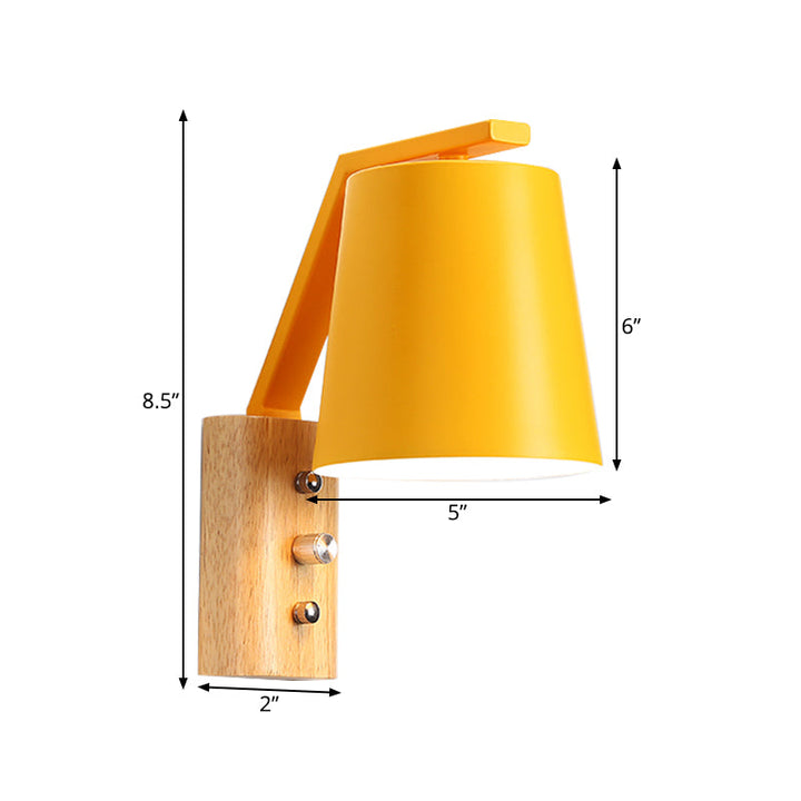 Skørter | Bucket Nursing Room Wall Lamp Metal 1 Lamp Macaron Loft Candy Colorful Wall Light