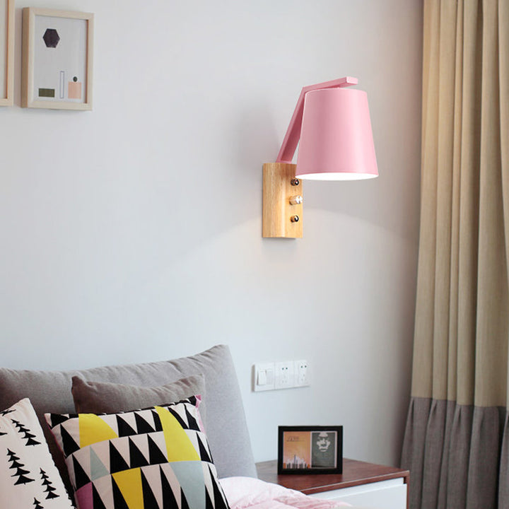 Skørter | Bucket Nursing Room Wall Lamp Metal 1 Lamp Macaron Loft Candy Colorful Wall Light