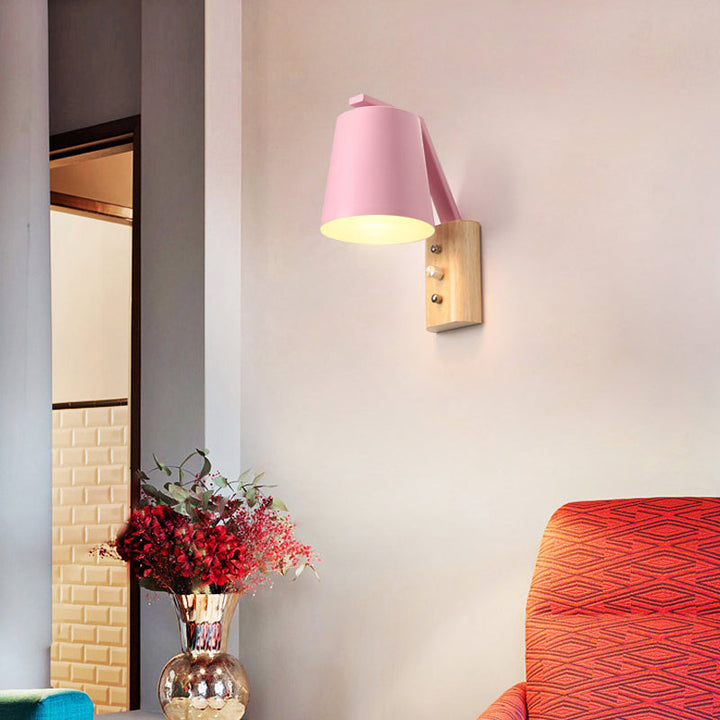 Skørter | Bucket Nursing Room Wall Lamp Metal 1 Lamp Macaron Loft Candy Colorful Wall Light