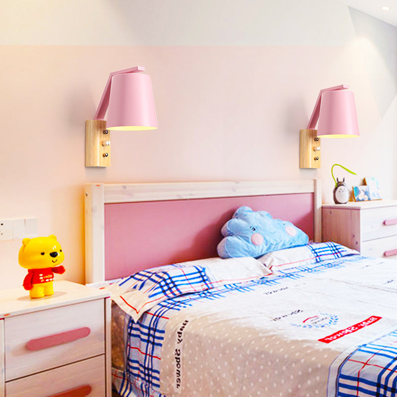 Skørter | Bucket Nursing Room Wall Lamp Metal 1 Lamp Macaron Loft Candy Colorful Wall Light