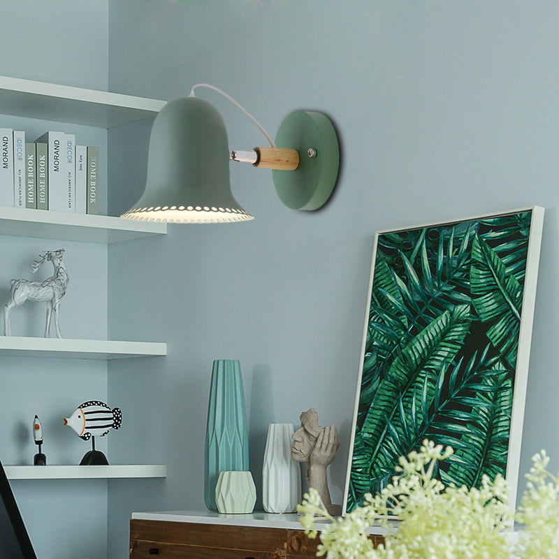 Skørter | Single Light Bell Wall Lamp Rotatable Macaron Loft Metal Wall Lamp for Children's Room