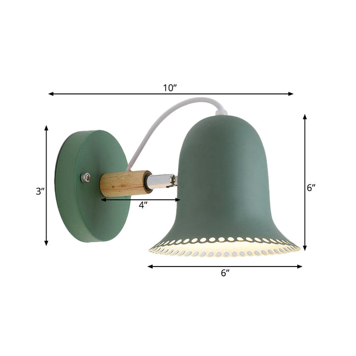Skørter | Single Light Bell Wall Lamp Rotatable Macaron Loft Metal Wall Lamp for Children's Room