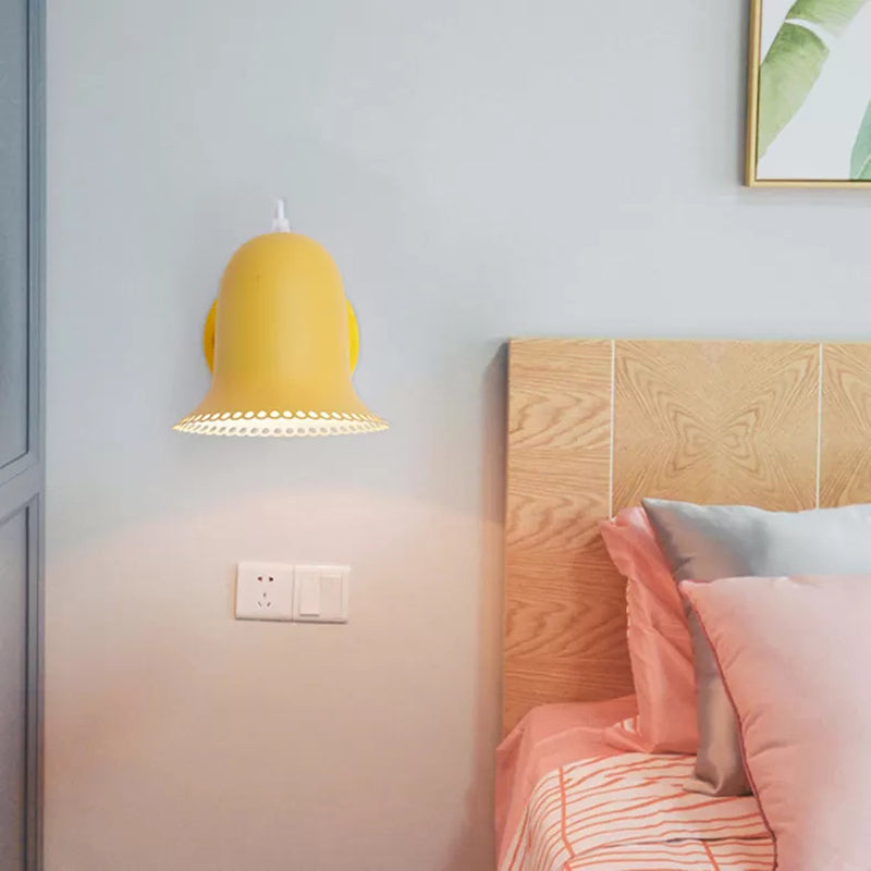 Skørter | Single Light Bell Wall Lamp Rotatable Macaron Loft Metal Wall Lamp for Children's Room