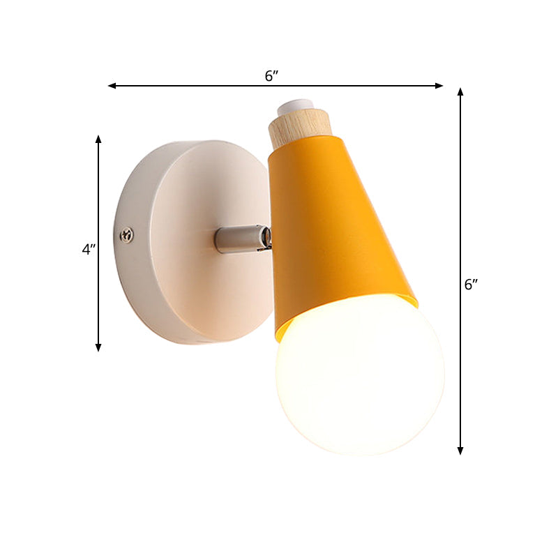 Skørter | Rotatable Macaron Sweet Cone Wall Lamp 1 Head Metal Wall Lighting for Kids Room