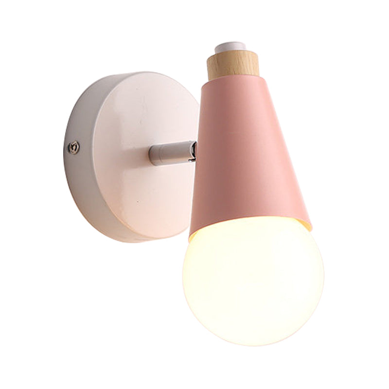 Skørter | Rotatable Macaron Sweet Cone Wall Lamp 1 Head Metal Wall Lighting for Kids Room