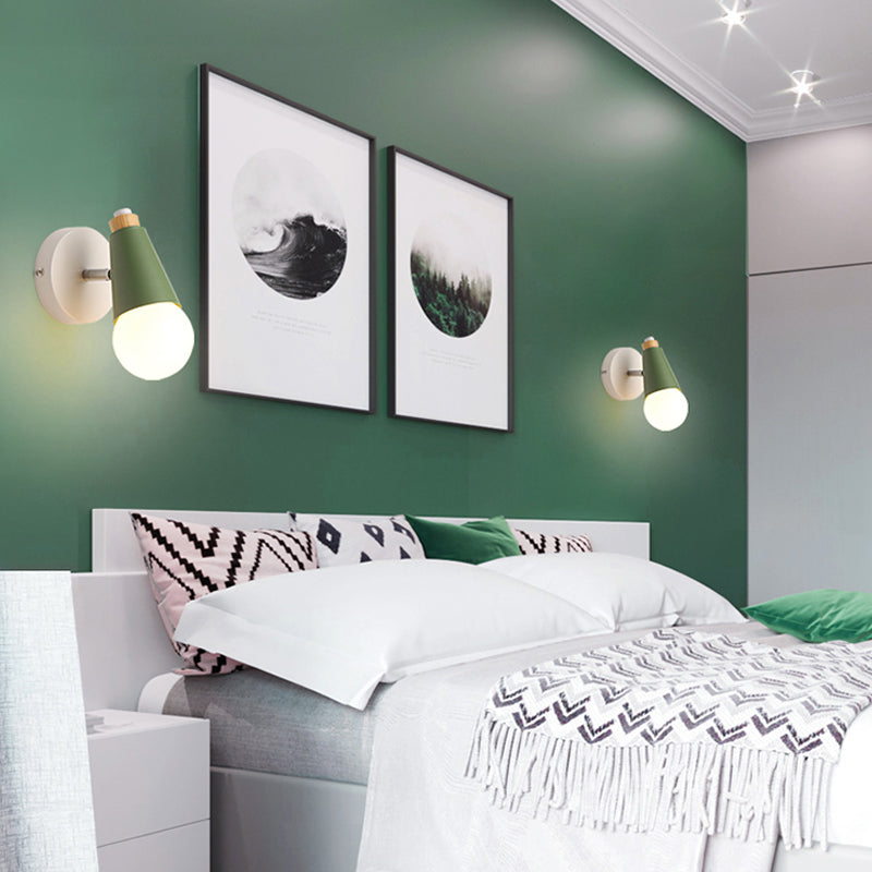 Skørter | Nightstand Hall Sweet Cone Wall Light Metal A Light Scandinavian Style Dimmable Wall Lamp