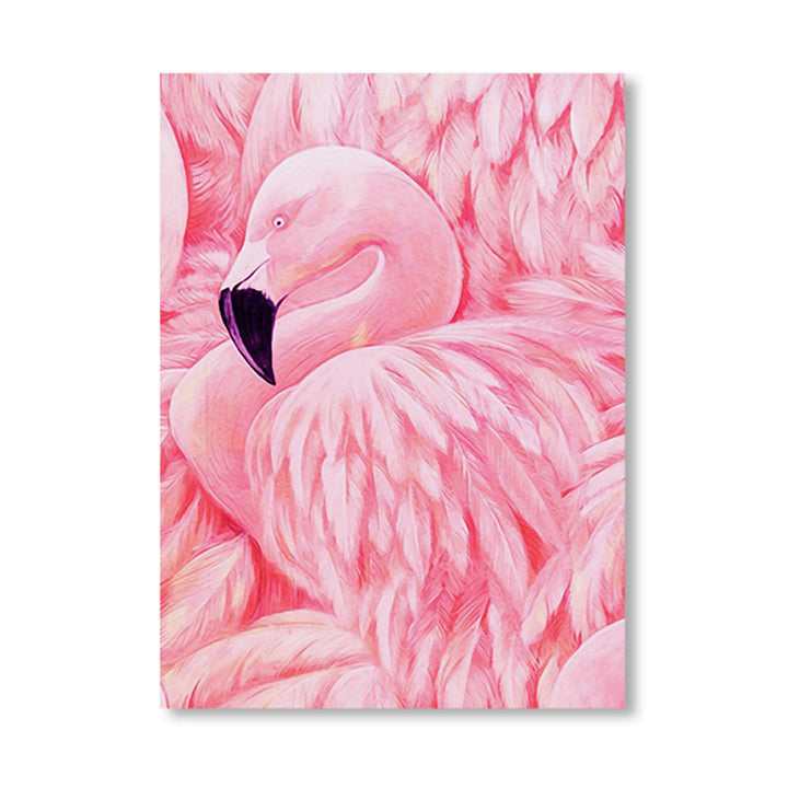 Lisslune | Flamingo Canvas Print Tropical Style Texture Wall Art Decor in Pink for Family Room